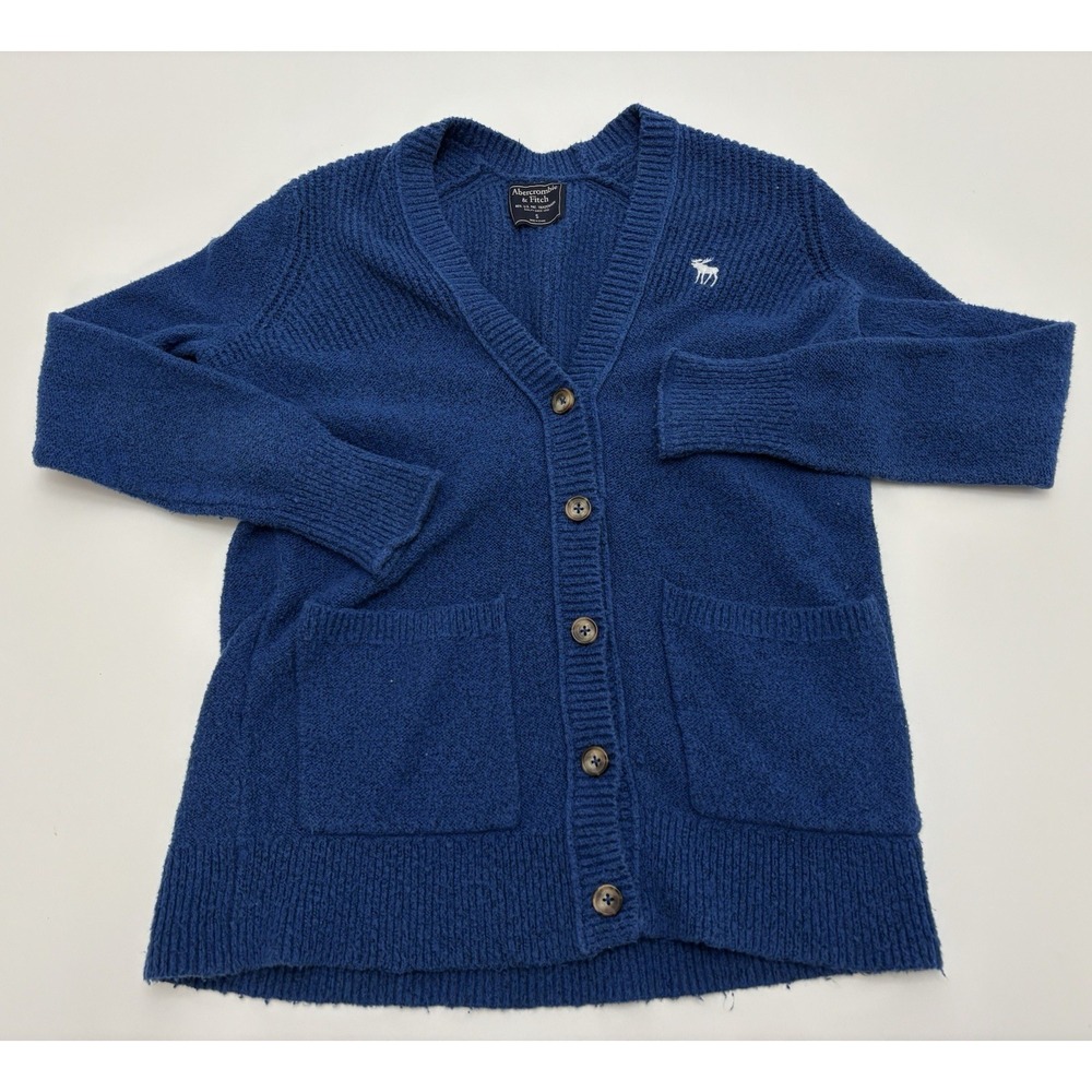 Women's Abercrombie And Fitch Royal Blue Knitted Cardigan SZ Small